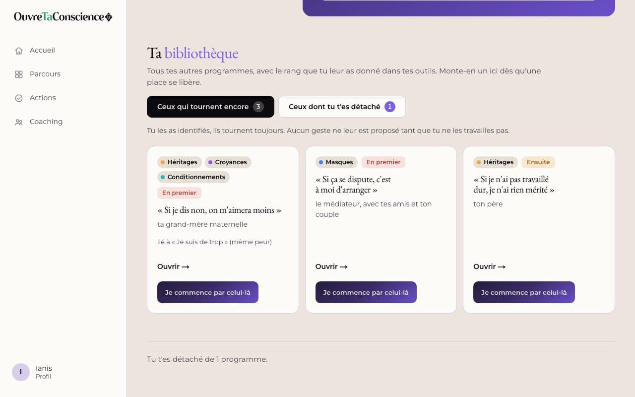 Tes programmes, présentés en cartes